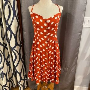 free people Orange Polka Dot Dress Size Large